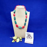 Load image into Gallery viewer, Necklace Red Green Faux Stones Red Beads Fashion Jewelry 20&quot;
