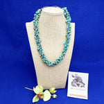 Load image into Gallery viewer, Necklace 3 Strand Twisted Turquoise Stones Vintage Fashion Jewelry 18&quot;
