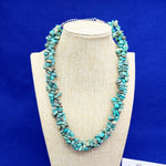 Load image into Gallery viewer, Necklace 3 Strand Twisted Turquoise Stones Vintage Fashion Jewelry 18&quot;
