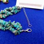 Load image into Gallery viewer, Necklace 3 Strand Twisted Turquoise Stones Vintage Fashion Jewelry 18&quot;
