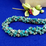 Load image into Gallery viewer, Necklace 3 Strand Twisted Turquoise Stones Vintage Fashion Jewelry 18&quot;
