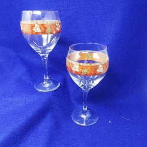 Water Wine Beverage Goblet by Pfaltzgraff "Mission Flower" Pattern Set of 2