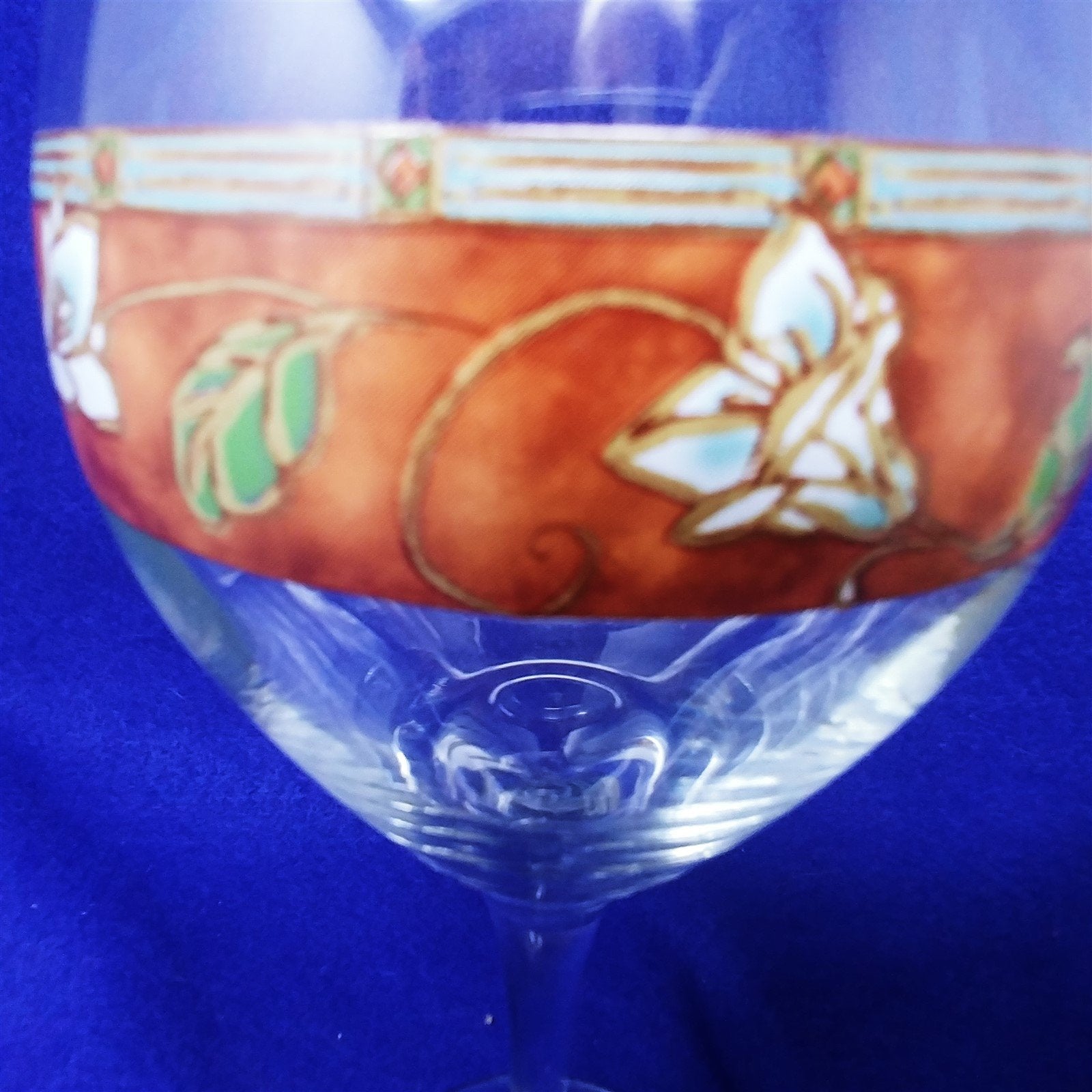 Water Wine Beverage Goblet by Pfaltzgraff "Mission Flower" Pattern Set of 2