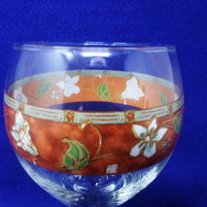 Water Wine Beverage Goblet by Pfaltzgraff "Mission Flower" Pattern Set of 2