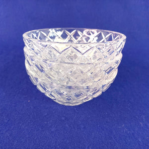 Lenox Bowl Crystal Diamond Criss Cross 5" Dia Original Decal Vintage Set of 3