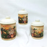Load image into Gallery viewer, Canister Set Pamela Gladding &quot;Windsor&quot; Autumn Fruit by CIC Vintage Decor

