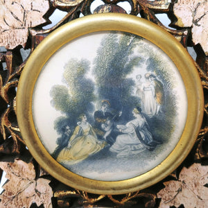 Wall Art Victorian Scenes Medallion Style Openwork Frames Set of 2 Vintage