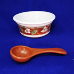Load image into Gallery viewer, Dip Salsa Condiment Crock with Ladle Spoon Pfaltzgraff &quot;Mission Flower&quot; Vintage
