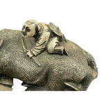 Load image into Gallery viewer, Asian style Oxen man decorative sculpture figurine etched resin
