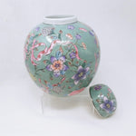 Load image into Gallery viewer, Ginger Jar Vase Flowers Birds Ribbons Hand Painted Pastels Made in Macau 9&quot; H
