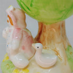 Load image into Gallery viewer, Vase Green Tree Girl Geese 8.5&quot; H Omnibus Japan Ceramic Vintage Home Decor
