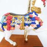 Load image into Gallery viewer, Carousel Horse PJ&#39;s ILLIONS STYLE &quot;Star&quot; Moveable on Wood Base Hand Painted 11&quot;
