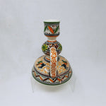 Load image into Gallery viewer, Candle Holder Hand Painted Ceramic with Handle Artisan Signed Portugal 7&quot; H
