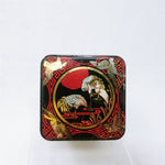 Load image into Gallery viewer, Canister Storage Tin Hinged Lid Asian Style Design Vintage Home Decor 5.75&quot;
