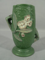 Load image into Gallery viewer, Decorative vase planter floral design staggered handles bottom stamped Roseville
