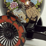 Load image into Gallery viewer, Asian Peacock Hand Painted Porcelain Vase with Synthetic Wagon Cart Stand
