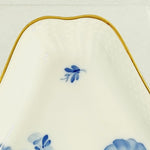 Load image into Gallery viewer, Triangle Dish White Blue Flowers Gold Trim Royal Copenhagen
