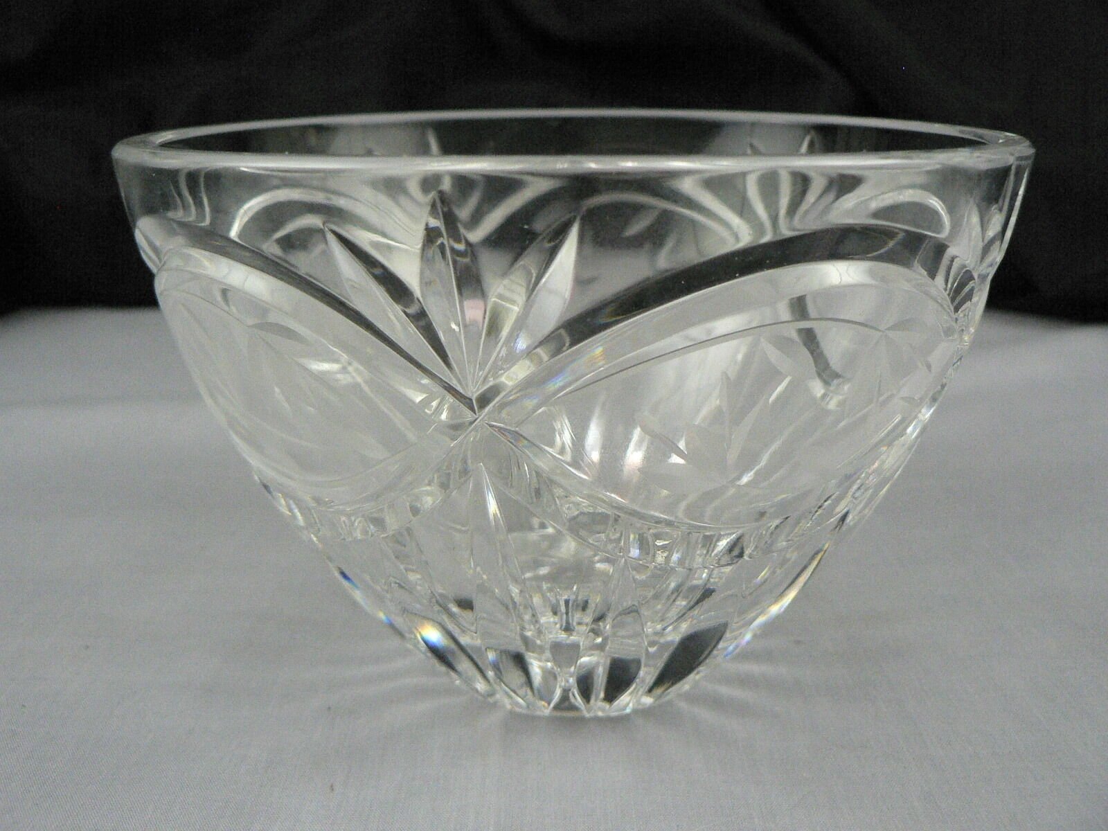 Etched Cut Crystal Glass Bowl Dish