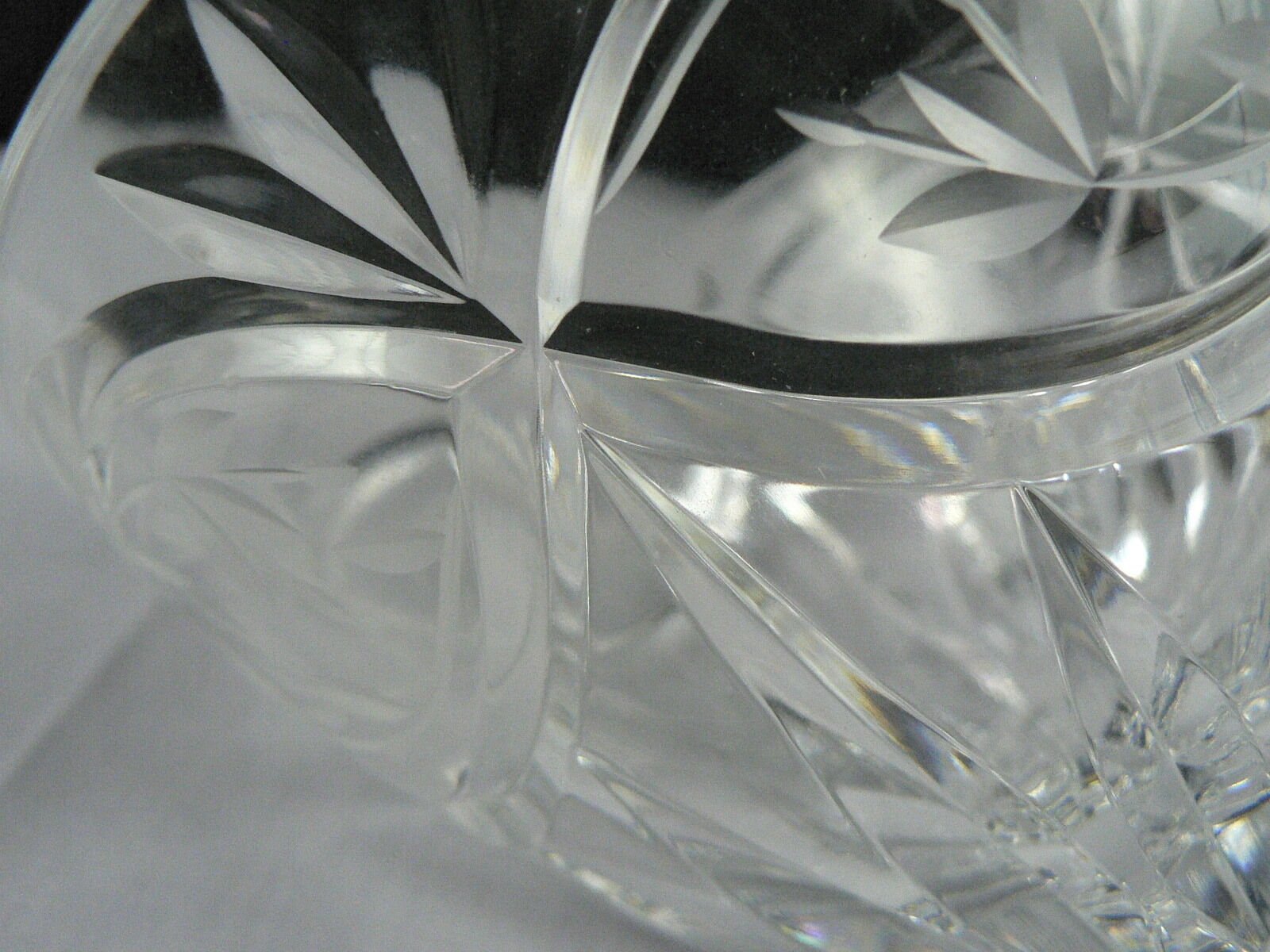 Etched Cut Crystal Glass Bowl Dish