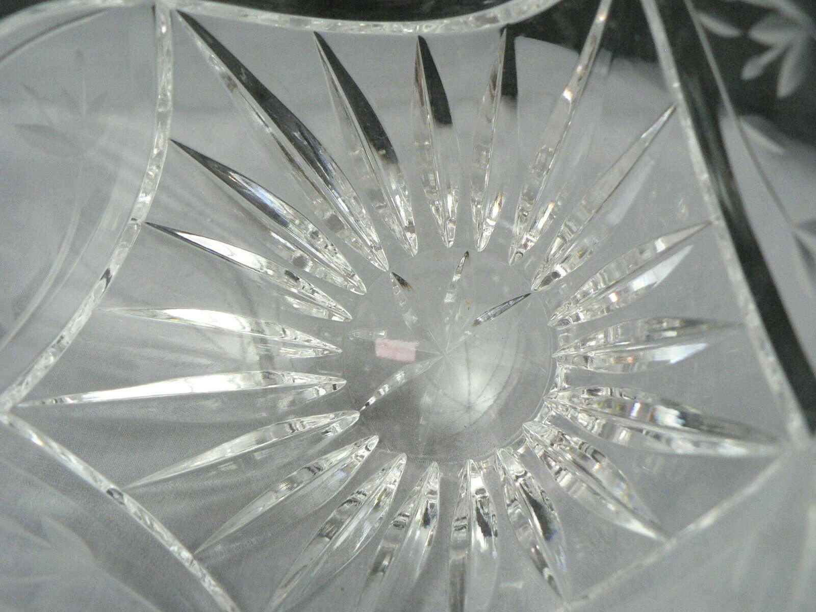 Etched Cut Crystal Glass Bowl Dish