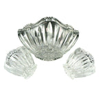 Load image into Gallery viewer, Crystal Bowls Serving Condiment Chip &amp; Dip Oval  3 pc set Scrolled Design
