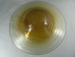 Load image into Gallery viewer, Large Art Glass Centerpiece Bowl Amber Fades to Clear Texture
