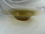 Load image into Gallery viewer, Large Art Glass Centerpiece Bowl Amber Fades to Clear Texture
