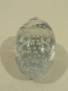 Paperweight art glass piece Strawberry shape w/ bubbles