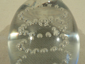 Paperweight art glass piece Strawberry shape w/ bubbles