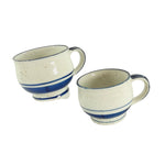 Load image into Gallery viewer, Coffee Tea Mugs Blue White Glazed Speckled Ceramic Pottery 2 pcs Kitchen Decor
