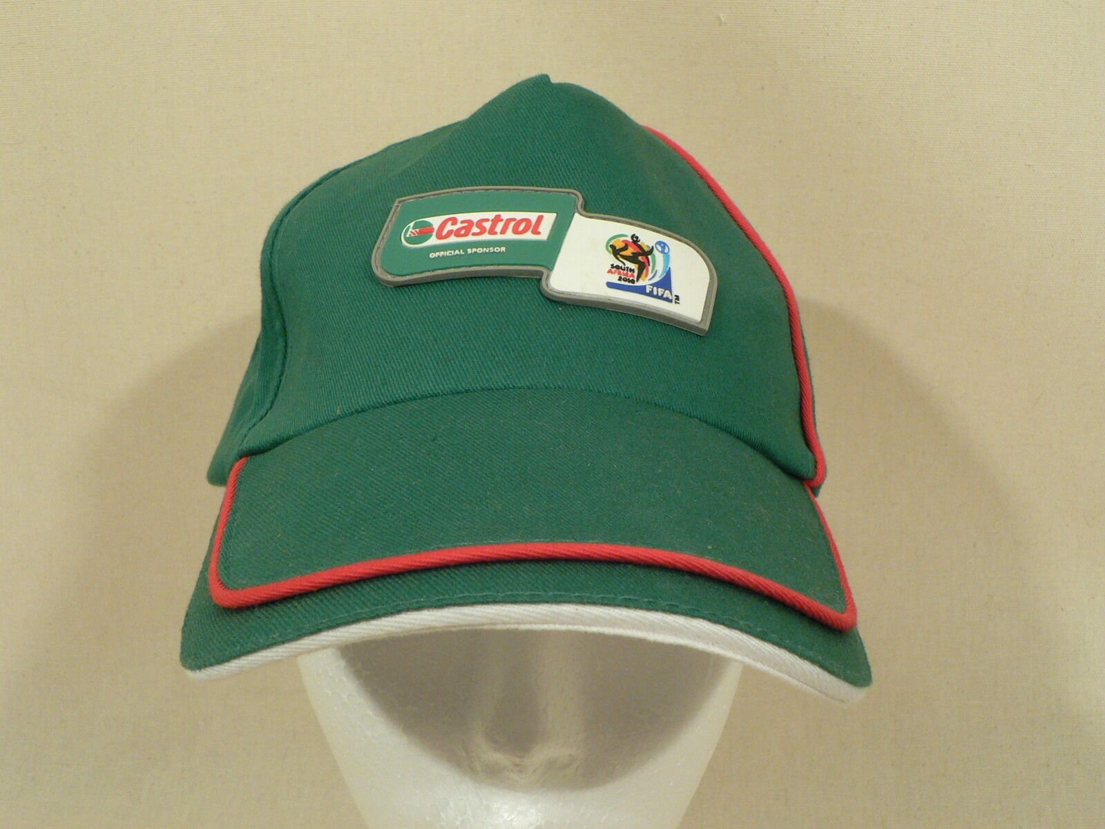 Vintage Castrol FIFA 2010 Golf Trucker Cap Hat one size fits adjust., dbl brim