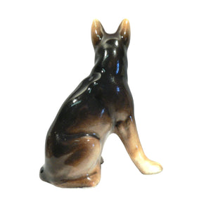 German Shepherd Figurine Ceramic Hallmark on Bottom Vintage 4"