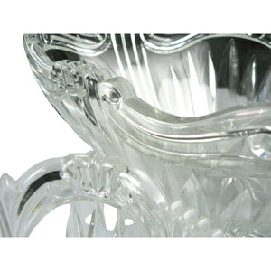 Crystal Bowls Serving Condiment Chip & Dip Oval  3 pc set Scrolled Design