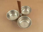 Load image into Gallery viewer, A Swedish modern retro condiment servers, 3 cups each, wood handle stand
