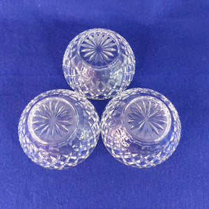 Lenox Bowl Crystal Diamond Criss Cross 5" Dia Original Decal Vintage Set of 3