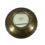 Load image into Gallery viewer, Bowl Brass Encased Outside Shell Hand Decorated Porcelain Rich&#39;s Dept Store 7.5&quot;
