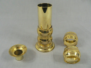 Napkin Rings, Stacked on Brass Candlestick Base 4 Rings and Stand