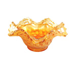 Load image into Gallery viewer, Carnival Glass Marigold Basket Weave Dish Ruffled Open Lattice Edge
