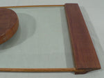 Load image into Gallery viewer, Vintage Retro glass serving tray with Cheese cutting board center mid-century
