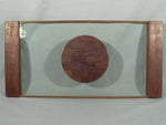 Load image into Gallery viewer, Vintage Retro glass serving tray with Cheese cutting board center mid-century
