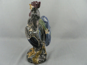 Rooster Ceramic Figurine Primitive Artistic Folk Art Farmhouse Cottage Core Deco