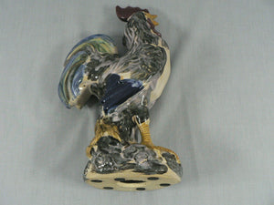 Rooster Ceramic Figurine Primitive Artistic Folk Art Farmhouse Cottage Core Deco