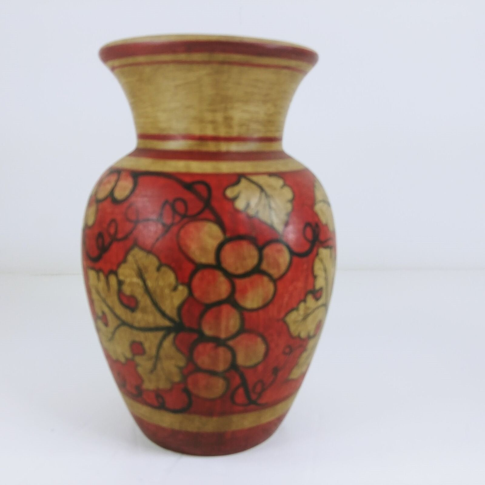 Ceramic Crock Vase Grapevine Design