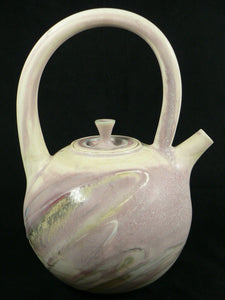 Ceramic Pottery Teapot Fixed Handle Signed by Artist Shannon