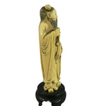 Load image into Gallery viewer, Figurine Chinese Male Robed Bearded Hand Carved Chop Marked Asian Markings 8.5&quot;
