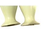 Load image into Gallery viewer, Salt Pepper Shakers Hand Painted Ceramic Cork Stopper Gold Tone Tops Vintage
