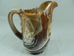 Load image into Gallery viewer, Slag Glass Pitcher Creamer Raised Windmill Images Caramel Swirl Vtg Imperial
