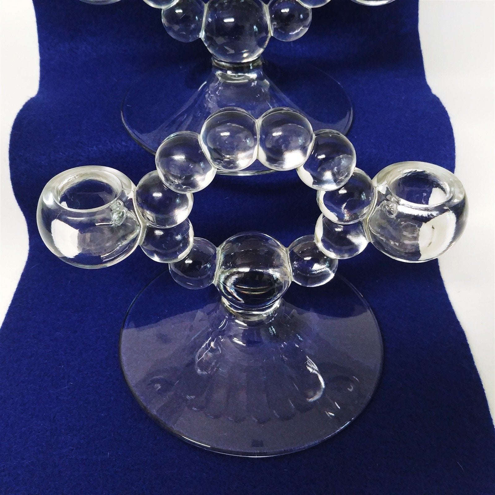 Imperial Glass Candlewick Double Taper Candle Holder 2pc set