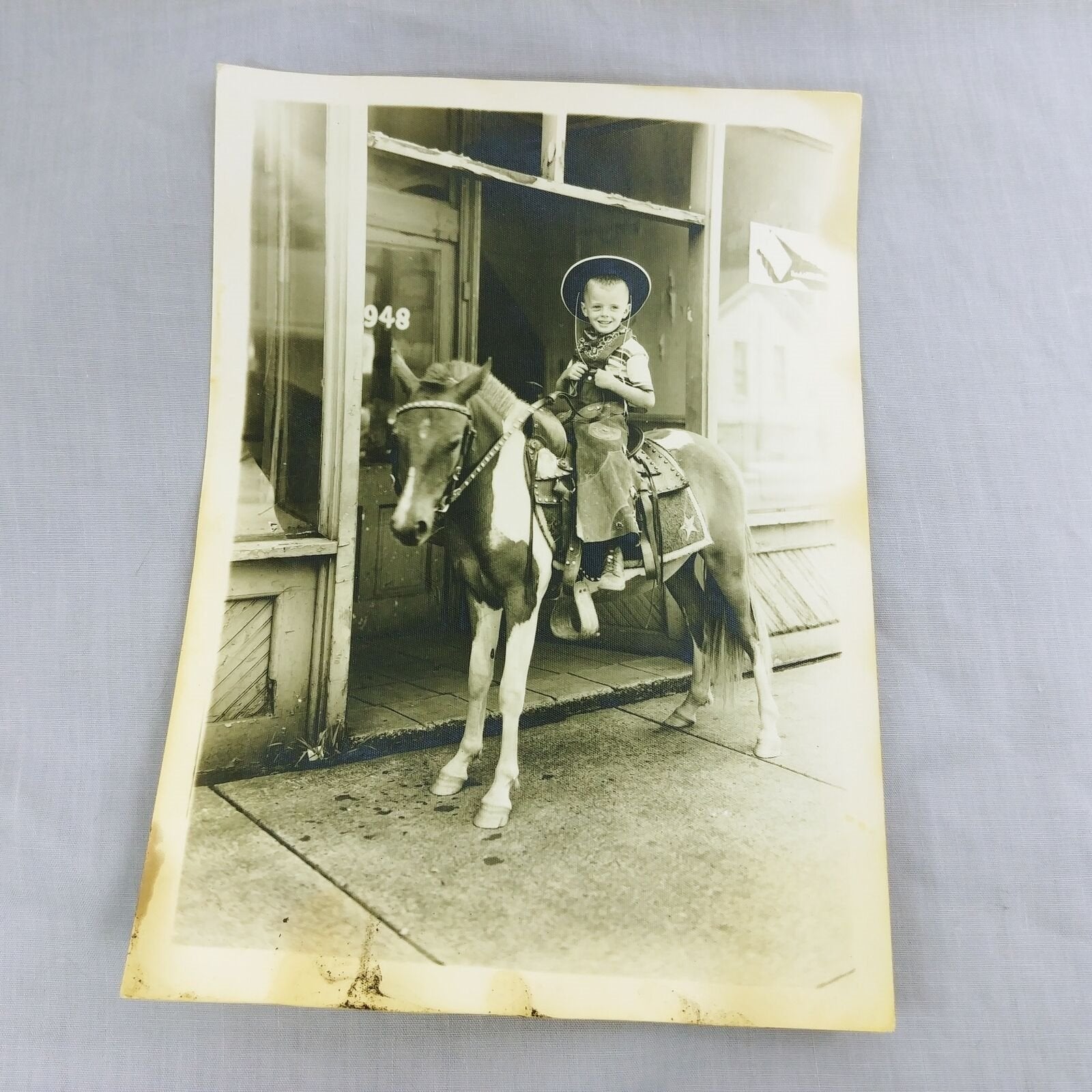 Early Twentieth Century Photos 1 Metal Mounted Masons Plaque 1 Boy on Pony 2pc