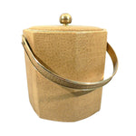 Load image into Gallery viewer, Ice Bucket Vinyl Faux Alligator Texture Handle and Lid Vintage Mid-Century
